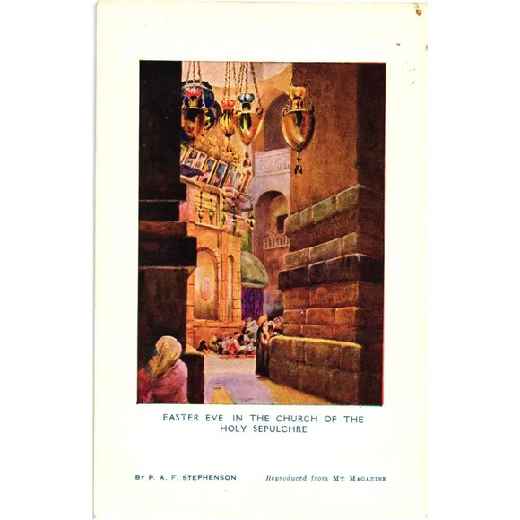 EASTER EVE IN THE CHURCH OF THE HOLY SEPULCHRE Jerusalem Postcard - Picture 1 of 2
